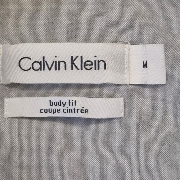 Calvin Klein Body Fit Cotton Roll-Up Shirt Men’s Medium Blue - Picture 2 of 6